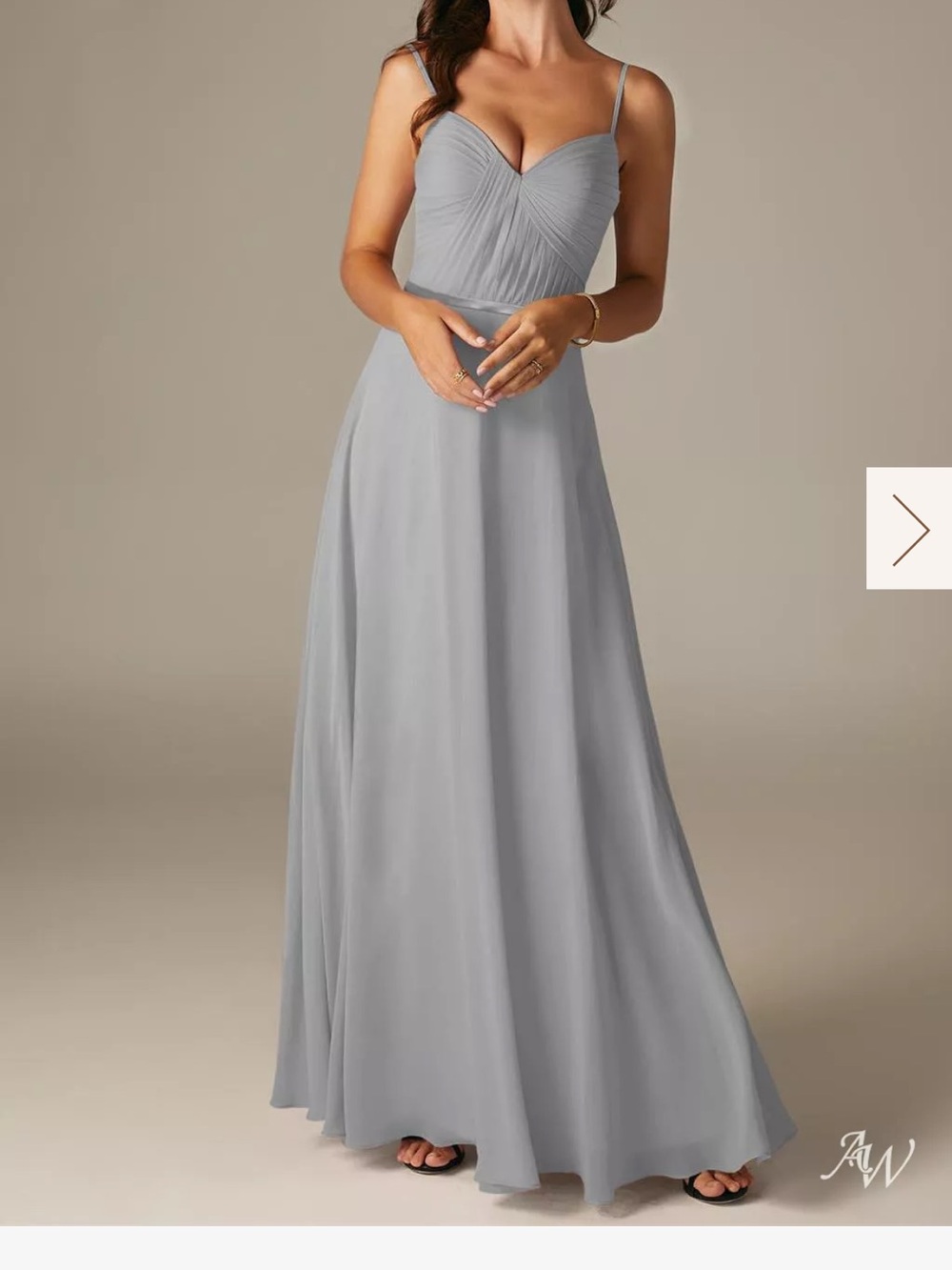 Dove Grey Georgia AW Bridal Chiffon Maxi Dress